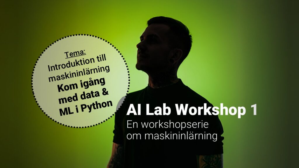 Silhuett mot grön bakgrund, text Workshop 1